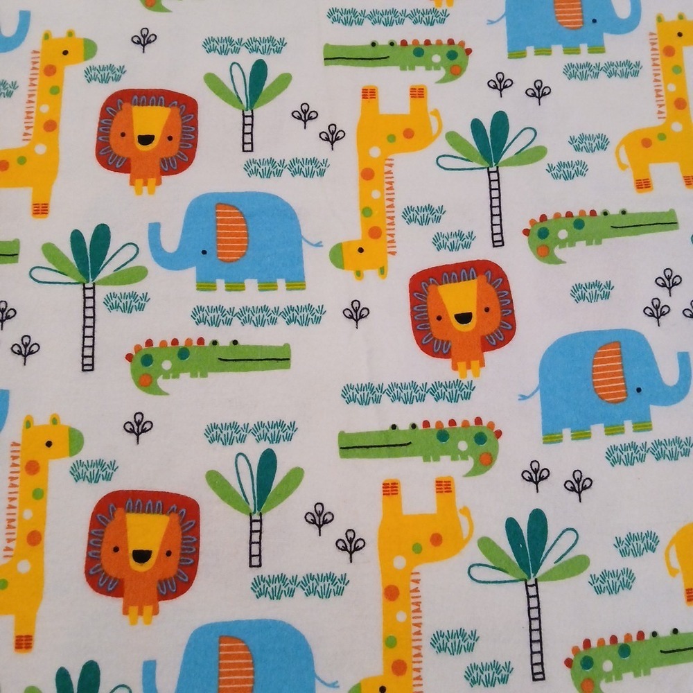 Jungle Safari Animal    Handmade Flannel Colorful Baby Infant Blanket 40"x38"